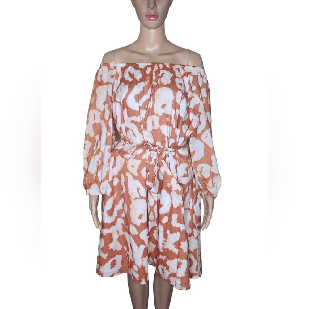 Elizabeth and James women's Size Medium printed cotton off - shoulder dress